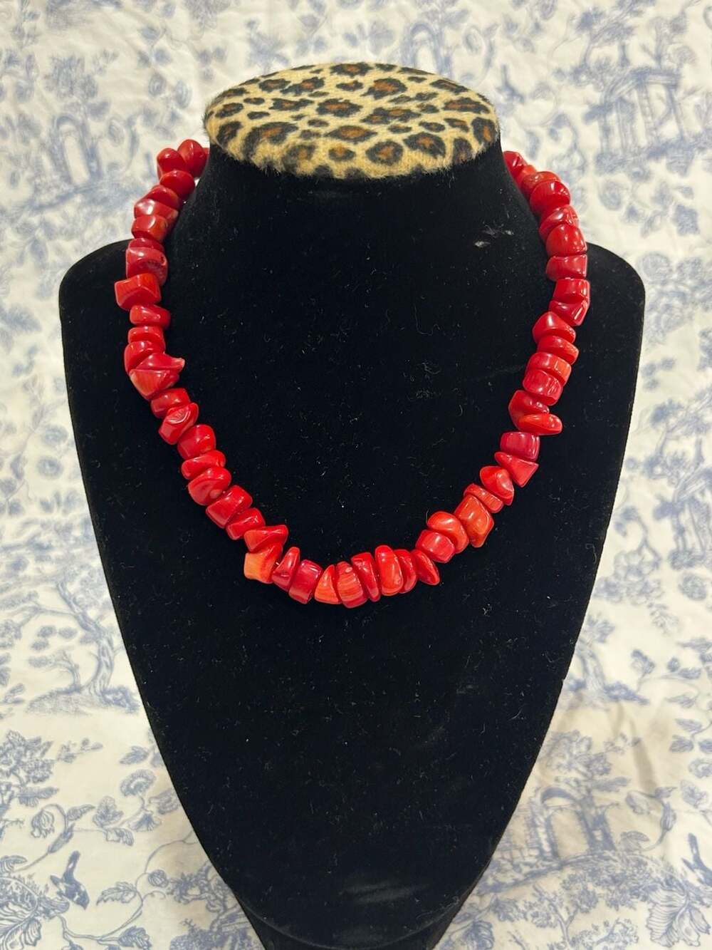 Vintage Red Coral Nugget Beaded Necklace With Silver Tone Clasp And Extender